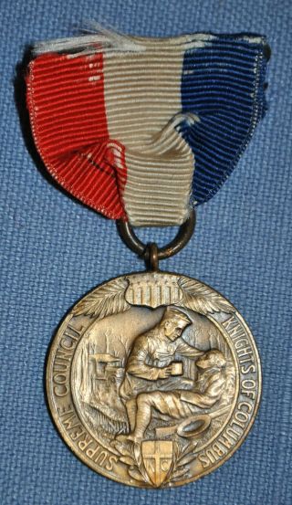 Supreme Council Knights Of Columbus War Service Medal - Named " Helper "