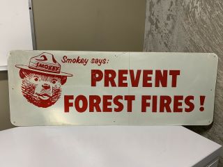 Vintage Smokey The Bear Prevent Forest Fires Metal Sign