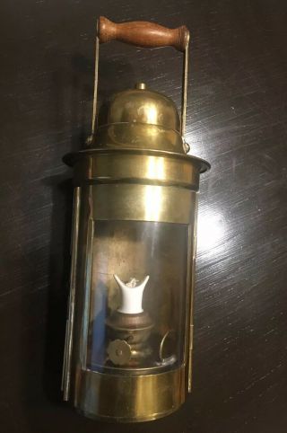 Antique Sherwoods Limited Brass Binnacle Oil Lamp Lantern Ship Maritime Nautical