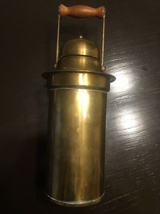 Antique Sherwoods Limited Brass Binnacle Oil Lamp Lantern Ship Maritime Nautical 2