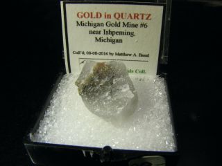 Rare Native Gold & Galena - Bismuth Telluride Michigan Gold Mine 6 Shaft Michigan