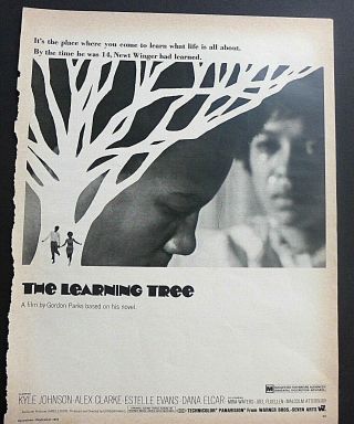 Vintage Movie The Learning Tree Print Ad 1969 10 X13 Inch Black & White