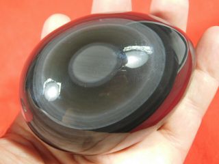 A Big Egg Carving Made From 100 Natural California Rainbow Obsidian 386gr E
