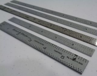 Antique Vintage Brown & Sharpe Steel Rulers - Brown And Sharpe Providence Ri