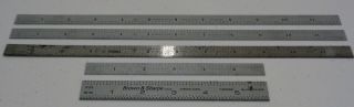 Antique VINTAGE Brown & Sharpe Steel Rulers - BROWN AND SHARPE PROVIDENCE RI 2