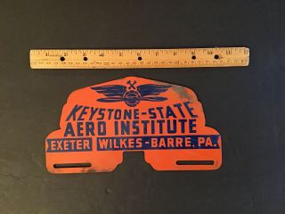 Vintage Keystone State Aero Institute Sign Wilkes - Barre,  Pa Guaranteed Authentic