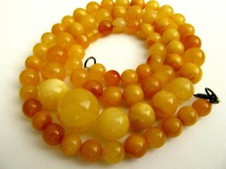 VINTAGE NATURAL BALTIC AMBER BEADS NECKLACE 2