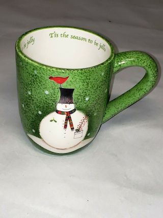 Oneida Snowmates Tis The Season To Be Jolly Frosty Snowman Christmas Cup Mug