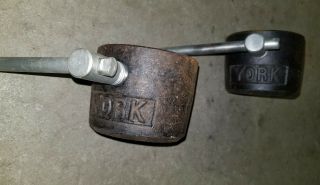 3 pairs Vintage YORK BARBELL Olympic Collars Made in USA 2