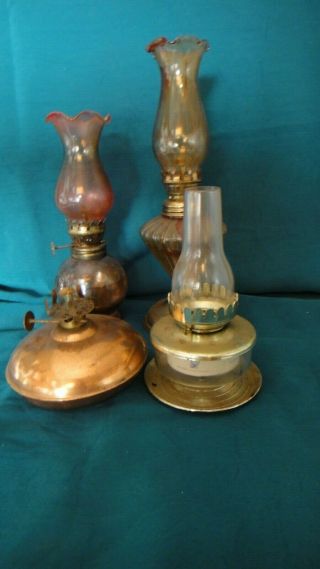 Vintage Set Of 4 Miniature Oil Lamps A Few Different Styles