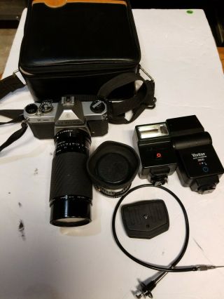 Pentax K1000 35mm Slr Vintage Film Camera Asahi With 2 Lenses