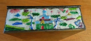 Vintage Chinese Brass and Enamel Hinged Box 3