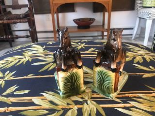Vintage Mid Century 1950s Pony Horse Ceramic Pottery Bookends 3