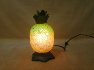 Vintage Glass Pineapple Table Lamp Or Night Light 8 Inches Tall