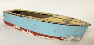 Antique Vintage Folk Art Primitive Sailboat Pond Sailer Toy Wood Boat Ship