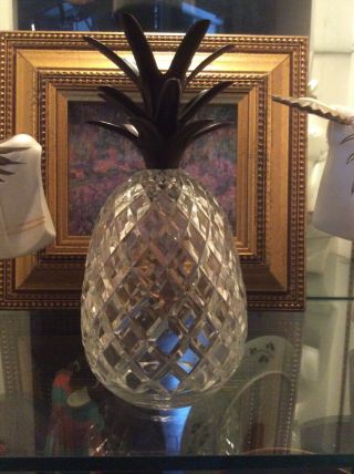 Vintage Crystal And Brass Pineapple