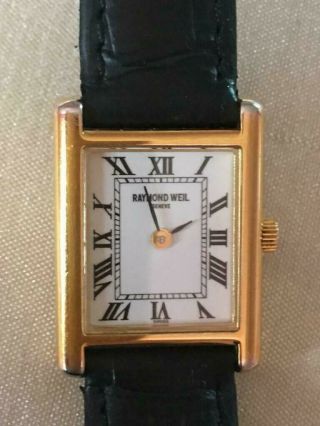 Vintage Raymond Weil Gold Plated/sapphire Crystal Swiss Lady 