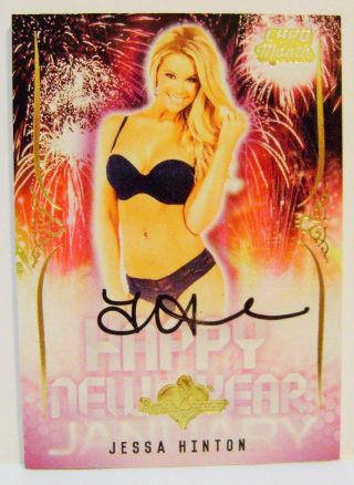 Jessa Hinton Auto Happy Year January Card Of The Month Bench Warmer 2015