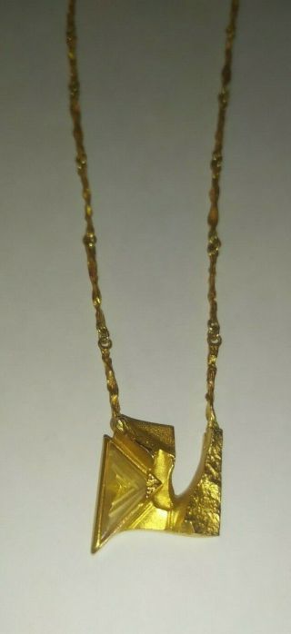 Lapponia 14k Gold - Necklace,  Pendant - Retro,  Modernist,  Design,  Vintage