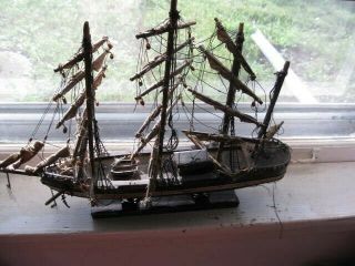 Wooden Model of 19th Century British Clipper Ship,  still intact antique. 2