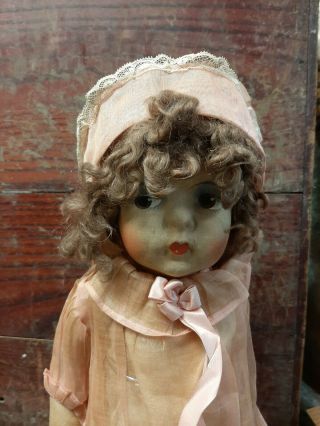 Vintage 18 " Madame Alexander Doll Oil Cloth Hand Painted Face