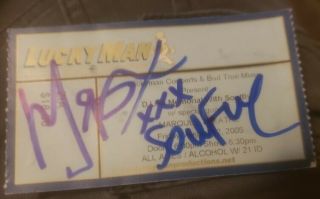 Soulfly Sepultura Signed 2005 Concert Show Ticket Stub Proof Vtg Max Cavalera