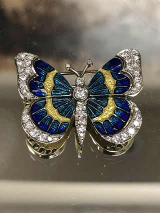 Art Noveau Estate Hammerman Brothers 14k Yellow Gold Diamond Butterfly Pin