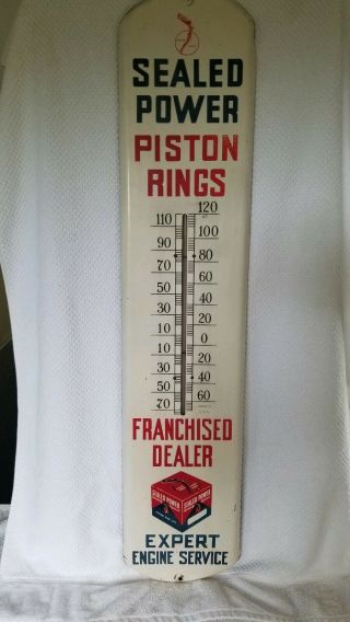Vintage Power Piston Ring Thermometer Sign Nt Sunnen