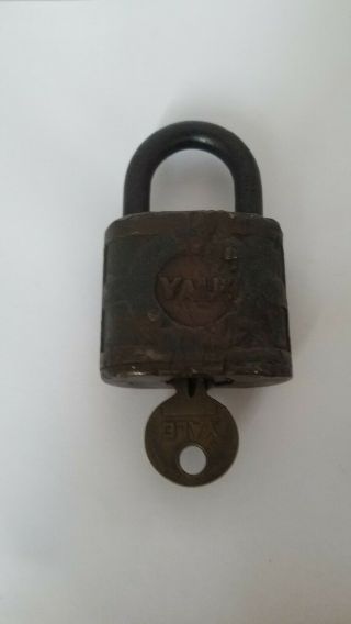 Vintage Yale Padlock Brass Lock With Key