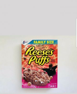 Reeses Puffs Travis Scott Cereal CactusJack FAMILY SIZE Rare 