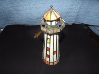 Tiffany Style Stained Glass Lighted Light House