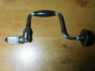Vintage Stanley Ratcheting 10” Bit Brace Hand Drill No.  66 - 10 Made In England