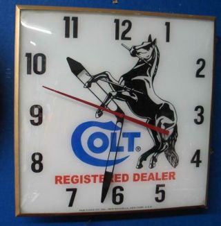 Vintage Pam Lighted Advertising Colt Authorized Dealer Clock