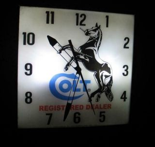 Vintage Pam Lighted Advertising COLT AUTHORIZED DEALER Clock 3
