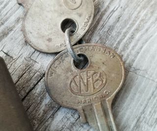 Vintage WB Wilson Bohannan Brass Padlock w/ 2 Keys / 3