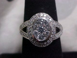 Estate Vintage Style 1.  01ctw Natural Diamond Ring 14k White Gold Sz6.  75 Buy Now