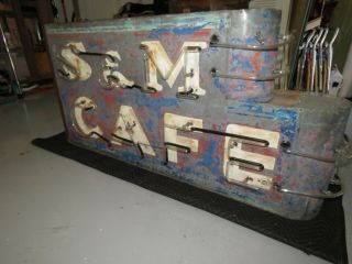 Large Vintage S&m Cafe Neon Sign Advertising Hand Painted 43 3/4 " X 75 " X 12 1/2