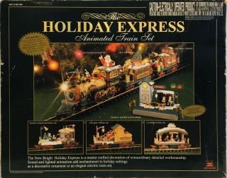 Vtg Bright The Holiday Express Animated Train 387 Santa Xmas Electric