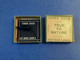 Unique Vintage,  Creek Chub Black Mouse Wooden Fly Bait - Orig.  Box - - Ex.