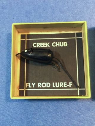 Unique Vintage,  Creek Chub Black Mouse wooden fly bait - orig.  box - - ex. 2