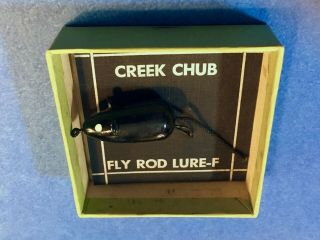 Unique Vintage,  Creek Chub Black Mouse wooden fly bait - orig.  box - - ex. 3