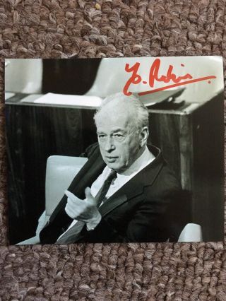 Yitzhak Rabin Hand Signed Photo Autograph Former Prime Minister Israel