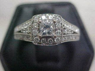 Estate 1.  34ctw Natural Princess Cut Diamond Ring 14k White Gold Sz8.  75 Buy Now