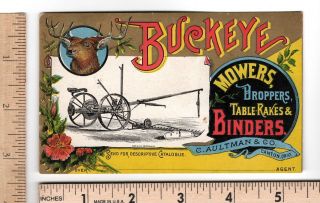 Buckeye Mowers Binders Rakes Farm Equipment C.  Aultman & Co Canton Oh Trade Card