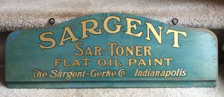 Sargent - Gerke Paint Sign Indianapolis Vintage 1947 Wood Hardware Store Display