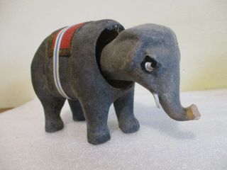 Antique German ? Bobble Head Elephant Paper Mache Nodder As Found