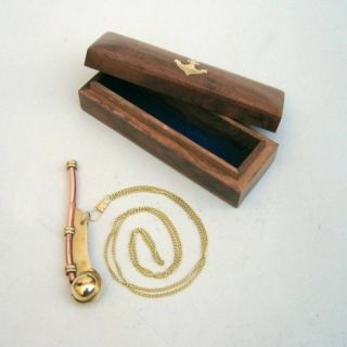 Brass / Copper Boatswain Whistle W/box - Bosun Whistle - Nautical Maritime
