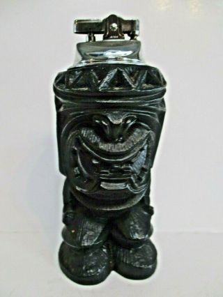 Vintage Coco Joe Hawaii Lava Tiki Ku War God Table Lighter 1960s Tall 5 3/4 "