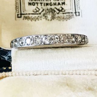 Antique,  Art Deco 18ct,  18k Gold Diamond 0.  45ct Half Eternity,  Anniversary Ring