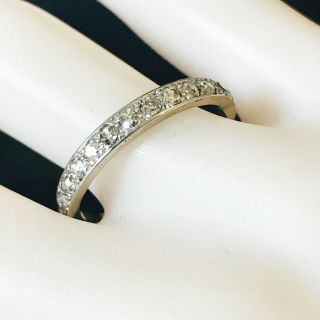 Antique,  Art Deco 18ct,  18k Gold Diamond 0.  45ct half eternity,  anniversary ring 2